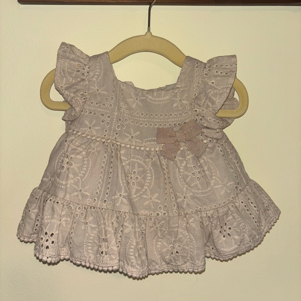 NWOT Happily Grey Baby Girl Dress and Bloomer Set